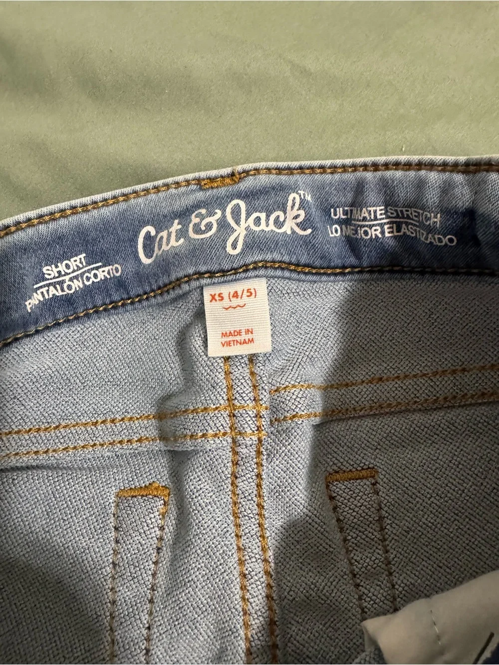 3 Cat & Jack Girls' Denim Cutoff Shorts - Light Blue / Medium Blue / Dark Blue